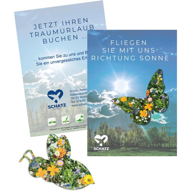 Samenpapier auf A6-Karte - Bienchen
