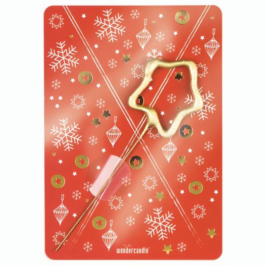 Wondercandle Mini mit Wondercard  - Stern, gold (Bild 1)
