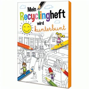 Malbuch / Mal-Set A6 - Recycling - Malset mit 1-c Logoeindruck