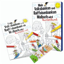Malbuch / Mal-Set A6 - Volksbanken&Raiffeisenbanken - Malset neutral