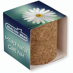 Pflanz-Kork rund mit Samen - Margerite