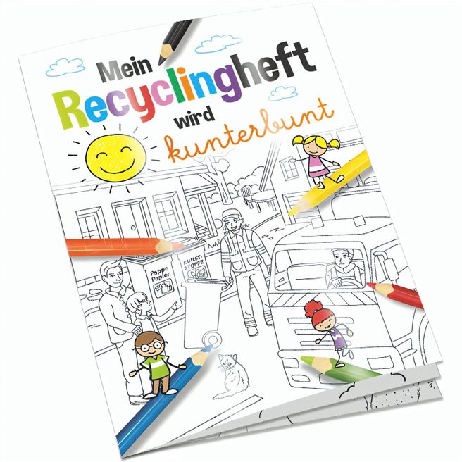 Malbuch / Mal-Set A6 - Recycling - Malbuch mit individueller Vorder- und Rückseite
