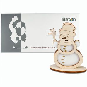 Steckfiguren-Karte Filz Premium - Schneemann Premium 4/0-c