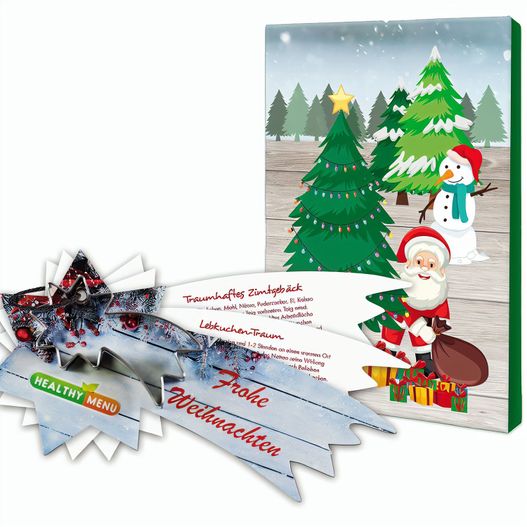 Backförmchen mit Rezeptblock Komet - in weihnachtlicher Mappe (neutral) (Bild 1)