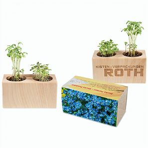 Pflanz-Holz 2er Set mit Samen - Vergissmeinnicht