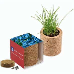 Pflanz-Kork rund mit Samen - Vergissmeinnicht