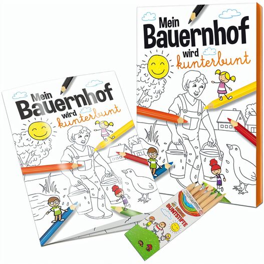 Malbuch / Mal-Set A6 - Bauernhof - Malset neutral (Bild 1)
