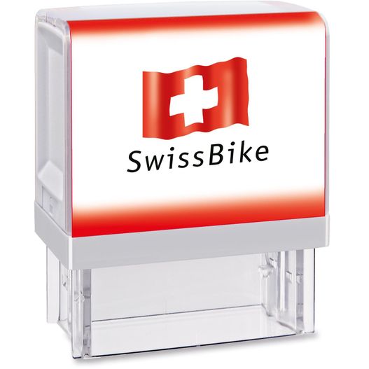 ein stempel mit einer schweizer flagge auf ihm Stempelautomat "Printer Line Uni" - Printer 20 - ohne Digitaldruck (Bild 1)