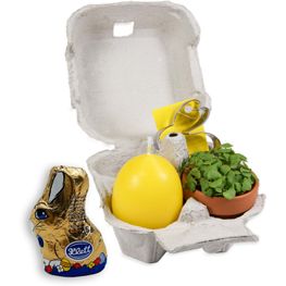 Das Gelbe vom Ei - mit Tontöpfchen, Eierkerze, Schokohase
