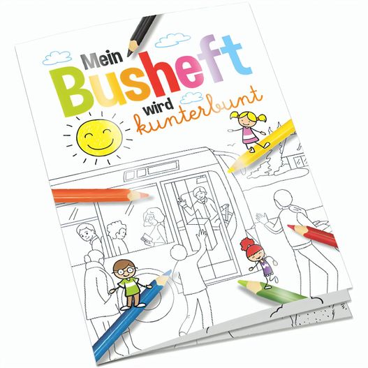 Produktabbildung Malbuch / Mal-Set A6 - Bus - Malbuch mit 2-c Logoeindruck Malbuch / Mal-Set A6 - Bus - Malbuch mit 2-c Logoeindruck (Bild 1)