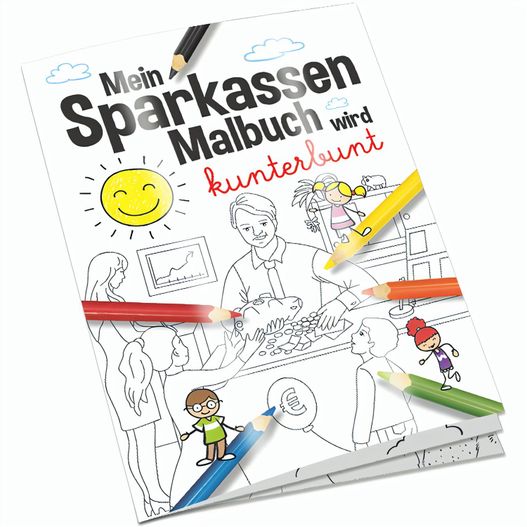 Malbuch / Mal-Set A6 - Sparkassen - Malbuch mit 2-c Logoeindruck (Bild 1)
