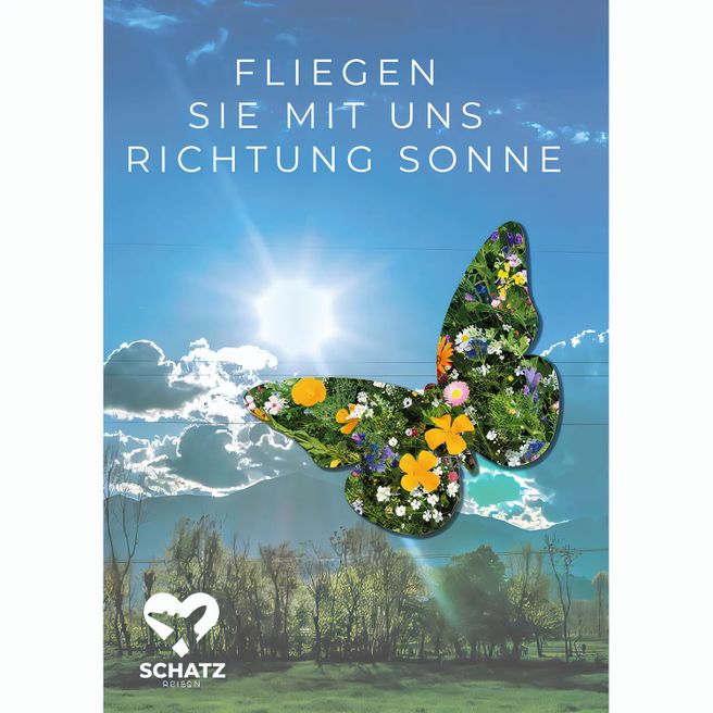 Samenpapier auf A6-Karte - Schmetterling