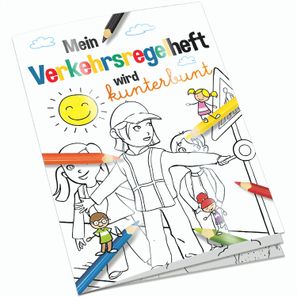 Malbuch / Mal-Set A6 - Verkehr - Malbuch mit 2-c Logoeindruck