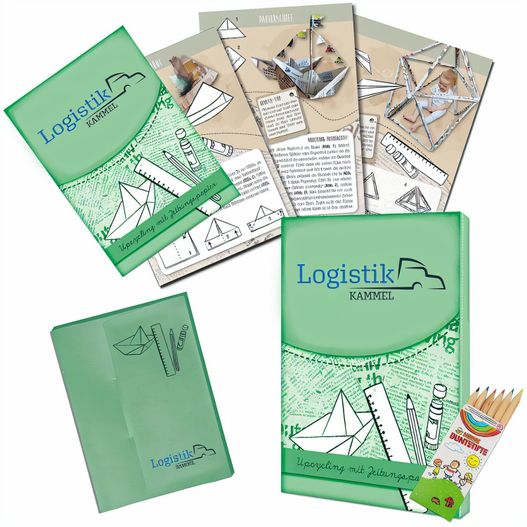 Upcycling-Set - Zeitungspapier - individuell 4/0-c (Bild 1)