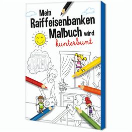 Produktabbildung Malbuch / Mal-Set A6 - Raiffeisenbanken - Malset mit individuellen Vorder- und Rückseiten Malbuch / Mal-Set A6 - Raiffeisenbanken - Malset mit individuellen Vorder- und Rückseiten