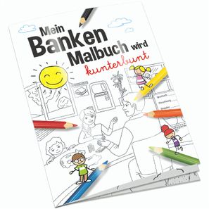 Malbuch / Mal-Set A6 - Banken - Malbuch neutral