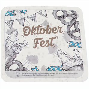 Samenpapier Bierdeckel - eckig, Druck 4/0-c