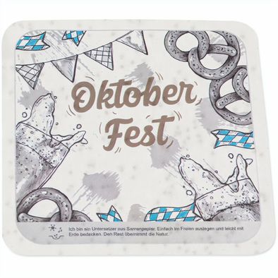 Samenpapier Bierdeckel - eckig, Druck 4/0-c