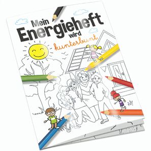 Malbuch / Mal-Set A6 - Energie - Malbuch mit 1-c Logoeindruck
