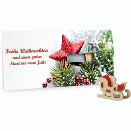 Steckfiguren-Karte Filz - Schlitten 4/4-c