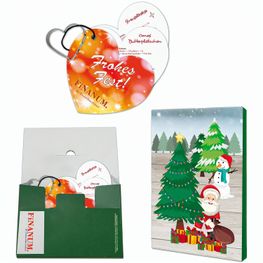 Produktabbildung Backförmchen mit Rezeptblock Weihnachtsherz - in weihnachtlicher Mappe (mit 2c-Logoeindruck) Backförmchen mit Rezeptblock Weihnachtsherz - in weihnachtlicher Mappe (mit 2c-Logoeindruck)