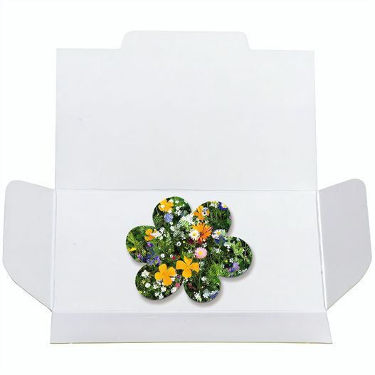 Samenpapier in Klappkärtchen - Blümchen (Bild 1)