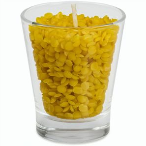 Kerzenglas mit Bienenwachsgranulat