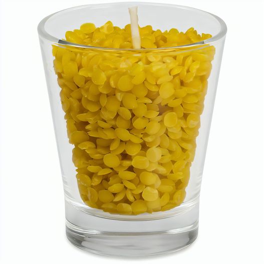 Kerzenglas mit Bienenwachsgranulat (Bild 1)