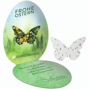 Samenpapier in Klappkärtchen Ei - Schmetterling