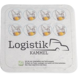 Samenpapier Bierdeckel - eckig, Druck 4/4-c