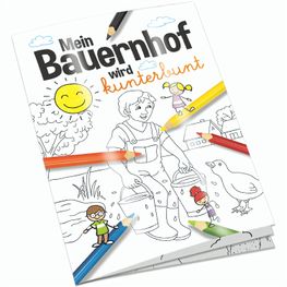 Malbuch / Mal-Set A6 - Bauernhof - Malbuch mit 2-c Logoeindruck