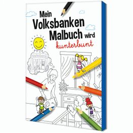 Malbuch / Mal-Set A6 - Volksbanken - Malset mit 1-c Logoeindruck