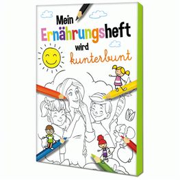 Malbuch / Mal-Set A6 - Ernährung - Malset mit 1-c Logoeindruck