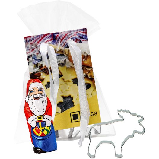 eine tasche von cookies mit einem santa-klausel-cookie-cutter Backförmchen Schoko-Set - Elch (Bild 1)