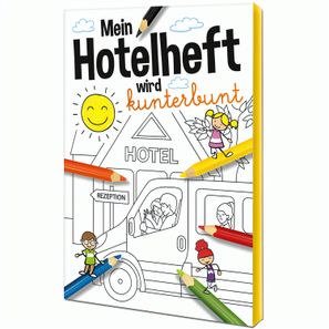 Malbuch / Mal-Set A6 - Hotel - Malset mit 1-c Logoeindruck