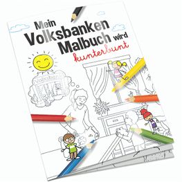 Malbuch / Mal-Set A6 - Volksbanken - Malbuch mit individueller Vorder- und Rückseite