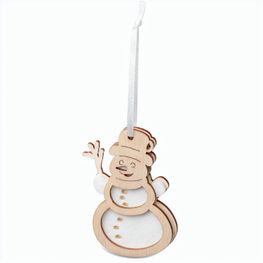 Holz-Filz Anhänger - Schneemann in Werbetüte