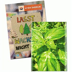 Samentütchen Mini - Graspapier - Basilikum