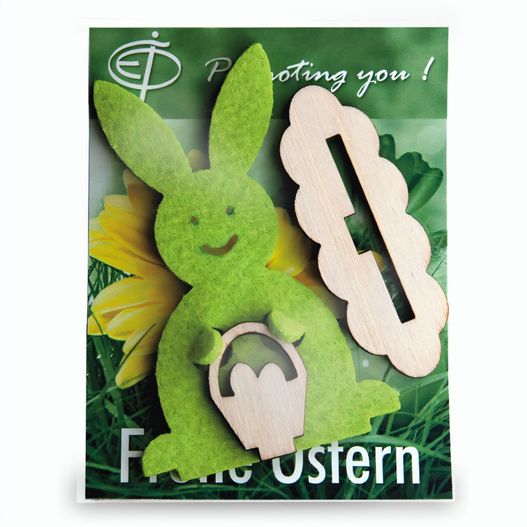 Steckfigur Hase in Werbekarte - Hase mit Lasergravur (Bild 1)