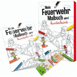 Malbuch / Mal-Set A6 - Feuerwehr - Malset neutral