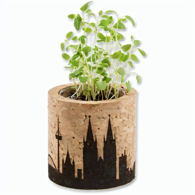 Pflanz-Kork rund mit Samen - Gartenkresse, Rundum-Lasergravur