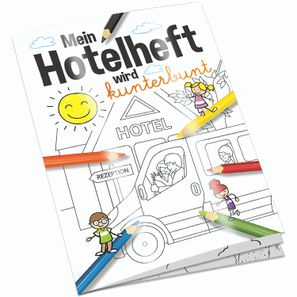 Malbuch / Mal-Set A6 - Hotel - Malbuch mit individueller Vorder- und Rückseite
