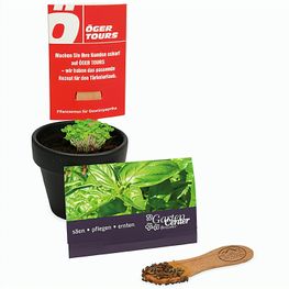 Pflanz-Stick mit Samen - Basilikum, 1 Seite gelasert