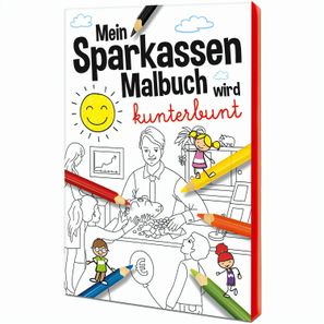 Malbuch / Mal-Set A6 - Sparkassen - Malset mit individuellen Vorder- und Rückseiten