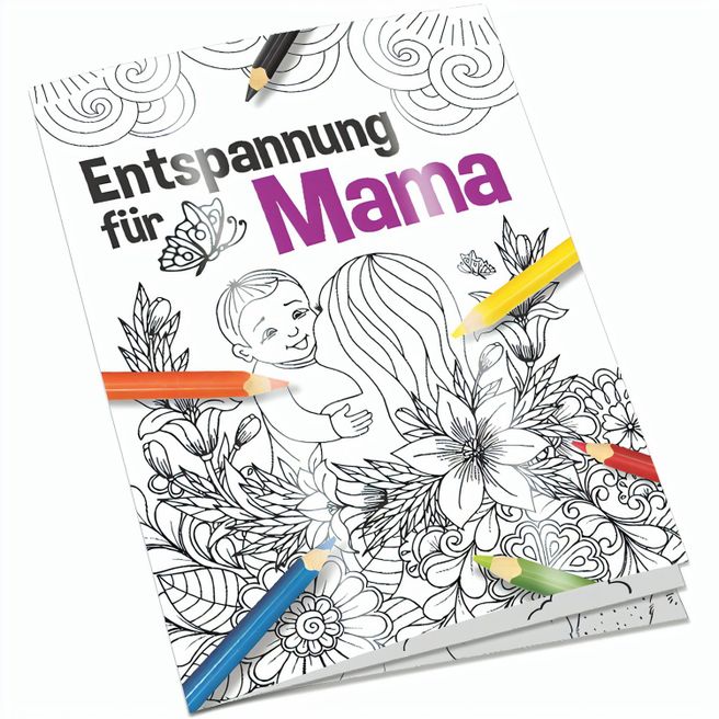 Malbuch / Mal-Set A6 - Entspannung für Mama - Malbuch mit individueller Vorder- und Rückseite