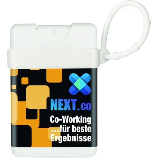 16 ml Spray Card mit Handreinigungsspray inkl. 4c Etikett - inkl. Loopi (Bild 1)
