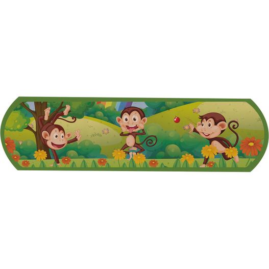 ein karikatur-affe und affe mit einem baum im hintergrund Pflastermäppchen 'KIDS' inkl. 4c Druck auf der Kartonage (Bild 1)
