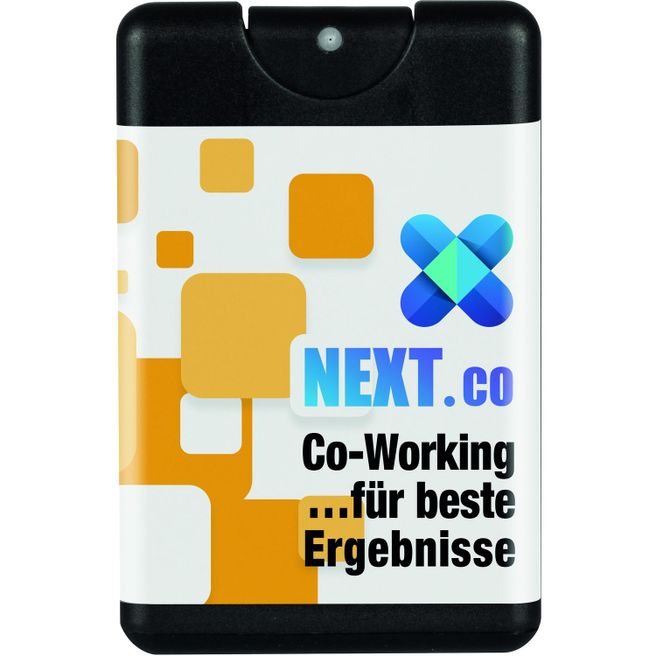 Produktabbildung 16 ml Spray Card mit Handreinigungsspray inkl. 4c Etikett 16 ml Spray Card mit Handreinigungsspray inkl. 4c Etikett