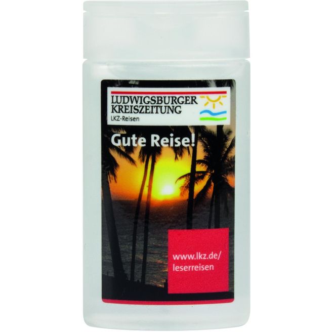 Produktabbildung 50 ml Flasche mit Handreinigungsgel, inkl. 4c Etikett 50 ml Flasche mit Handreinigungsgel, inkl. 4c Etikett