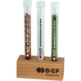 Holz-Aufsteller für 3 Reagenzgläser